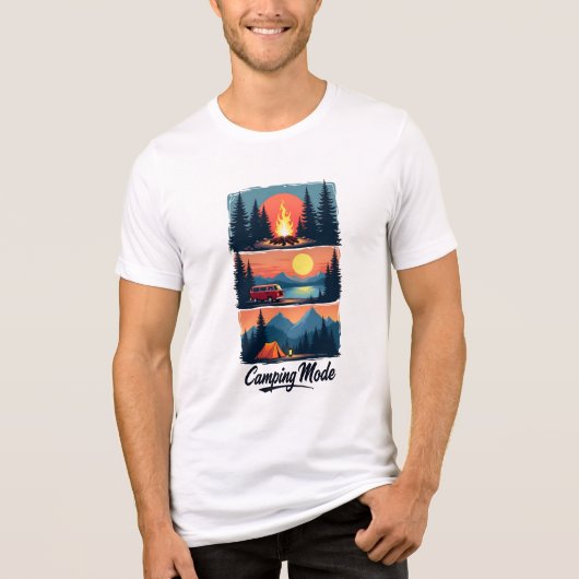 Camping Mode T-shirt | Avontuur in Natuur Graphic (Voorkant)
