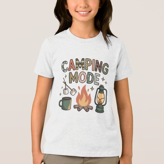 Camping Mode  Tri-Blend Shirt (Voorkant)