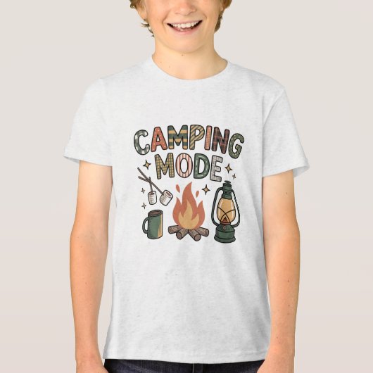 Camping-modus Tri-Blend Shirt (Voorkant)