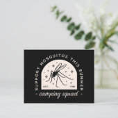 Camping mosquito funny camp squad sarcastic quotes briefkaart (Staand voorkant)
