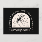 Camping mosquito funny camp squad sarcastic quotes briefkaart (Voorkant)