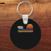 Camping Motorhome Sunset Campervan Retro  Sleutelhanger (Voorkant)
