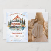 Camping Mountain Rustic Baby shower Foto Kaart (Voorkant)
