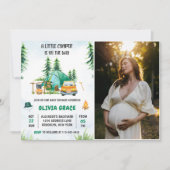 Camping Mountain Rustic Baby shower Party Foto Kaart (Voorkant)