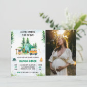Camping Mountain Rustic Baby shower Party Foto Kaart (Staand voorkant)