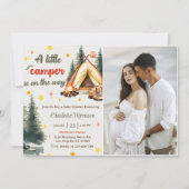 Camping Mountain Rustic Baby shower Party Foto Kaart (Voorkant)