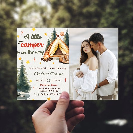 Camping Mountain Rustic Baby shower Party Foto Kaart