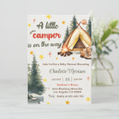 Camping Mountain Rustic Baby shower Party Kaart (Staand voorkant)