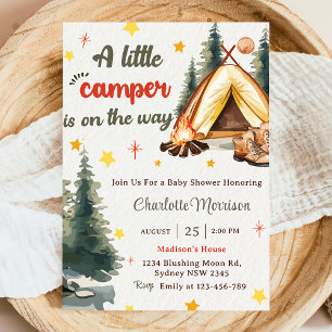 Camping Mountain Rustic Baby shower Party Kaart