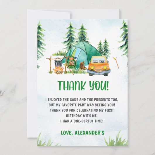 Camping Mountain Rustic dank u kaart (Voorkant)