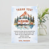 Camping Mountain Rustic Verjaardag Dank u kaart (Staand voorkant)