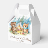 Camping Mountain Rustic verjaardagsfeestje Bedankdoosjes (Achterkant)