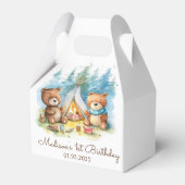 Camping Mountain Rustic verjaardagsfeestje Bedankdoosjes (Voorkant Zijde)