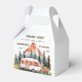 Camping Mountain Rustic verjaardagsfeestje Bedankdoosjes (Achterkant)