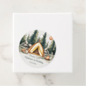 Camping Mountain Rustic verjaardagsfeestje Bedankjes Labels (In situ)