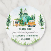 Camping Mountain Rustic verjaardagsfeestje Bedankjes Labels (Achterkant)