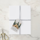 Camping Mountain Rustic verjaardagsfeestje Cadeaulabel (Met Touw)