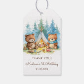 Camping Mountain Rustic verjaardagsfeestje Cadeaulabel (Achterkant)