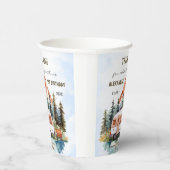 Camping Mountain Rustic verjaardagsfeestje Papieren Bekers (Rechts)