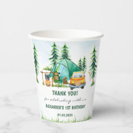 Camping Mountain Rustic verjaardagsfeestje Papieren Bekers