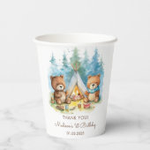 Camping Mountain Rustic verjaardagsfeestje Papieren Bekers (Achterkant)