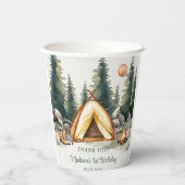 Camping Mountain Rustic verjaardagsfeestje Papieren Bekers (Achterkant)