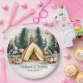 Camping Mountain Rustic verjaardagsfeestje Papieren Bordje (Feest)