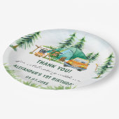 Camping Mountain Rustic verjaardagsfeestje Papieren Bordje (Gekanteld)