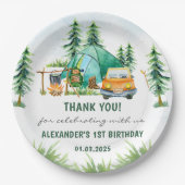 Camping Mountain Rustic verjaardagsfeestje Papieren Bordje (Voorkant)