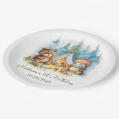 Camping Mountain Rustic verjaardagsfeestje Papieren Bordje (Gekanteld)