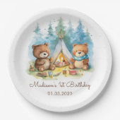 Camping Mountain Rustic verjaardagsfeestje Papieren Bordje (Voorkant)