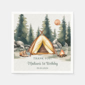 Camping Mountain Rustic verjaardagsfeestje Servet (Voorkant)