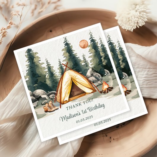 Camping Mountain Rustic verjaardagsfeestje Servet