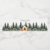 Camping Mountain Rustic verjaardagsfeestje Waterfles Etiket (Enkel label)