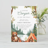 Camping Mountain Rustiek Baby shower Kaart (Staand voorkant)