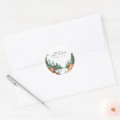 Camping Mountain Rustiek Baby shower Ronde Sticker (Envelop)