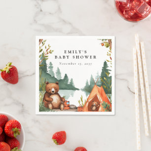 Camping Mountain Rustiek Baby shower Servet