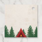 Camping Mountains Favor Tagblad Bedankjes Labels (Achterkant)