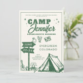 Camping Mountains Green Camp vrijgezellenfeest Kaart (Staand voorkant)