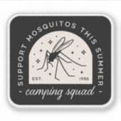 Camping muggen grappige insecten citaten whimsical sticker (Voorkant)