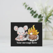 Camping muis toevoegen bericht schattig briefkaart (Staand voorkant)