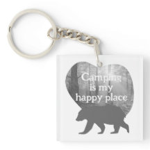 Camping my happy place zwart in wit aanpasbaar