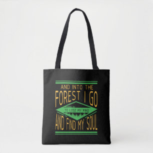 Camping - Naar het bos ga ik Grappige Camping Tote Bag