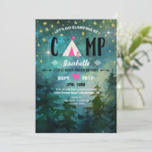 Camping Nacht Tijd Bos Wilderness Verjaardag Kaart (Staand voorkant)