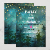 Camping Nacht Tijd Bos Wildernis Kaart (Voorkant / Achterkant)