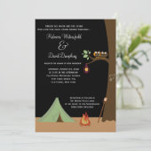 Camping Natuur Theme Weddenschap Kaart (Staand voorkant)