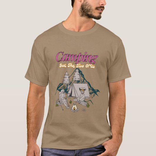 Camping net met z'n tweetjes cadeau t-shirt (Voorkant)