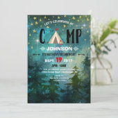 Camping Night Time Forest Wilderness Birthday Kaart (Staand voorkant)