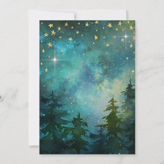 Camping Night Time Forest Wilderness Birthday Kaart (Achterkant)