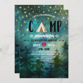 Camping Night Time Forest Wilderness Birthday Kaart (Voorkant / Achterkant)